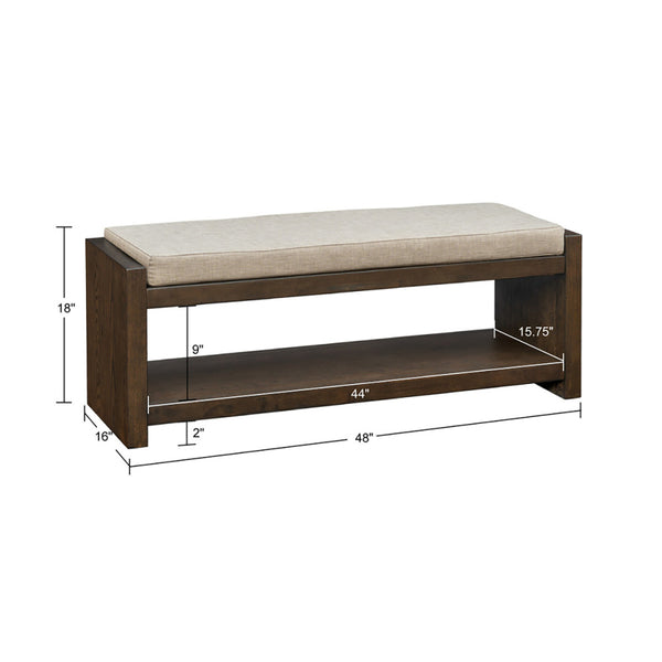 Accent Bench with Lower Shelf