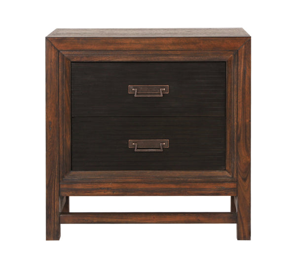 2-drawer Nightstand, No Assembly Required, Two-Tone Finish