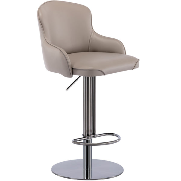 Black Titanium Stainless Steel Bar Stools,Grade Modern Leather Bar Chair with Backrest,Swivel Adjustable Height