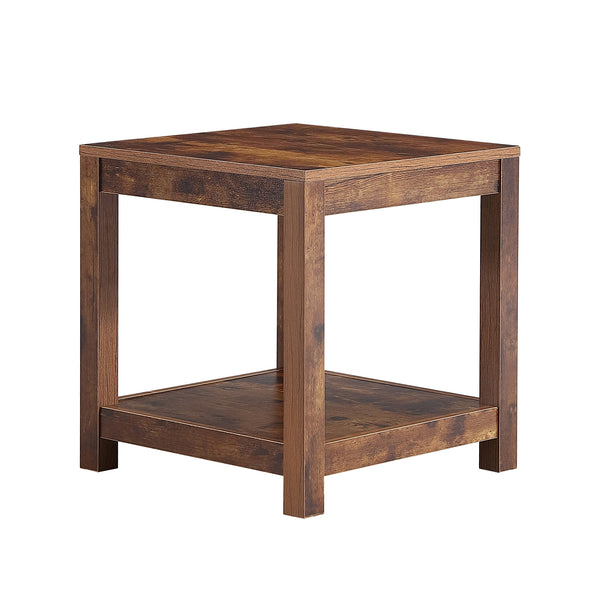 Rustic Brown Side Table , 2-Tier Small Space End Table ,Modern Night Stand, Sofa table, Side Table with Storage Shelve