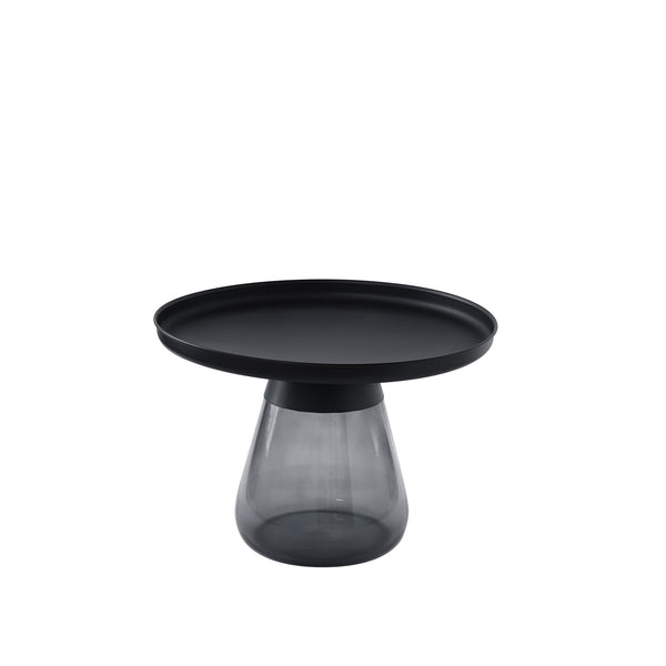 Smoke Glass Base with Black Painting Top Coffee Table, Living  Room Center Table