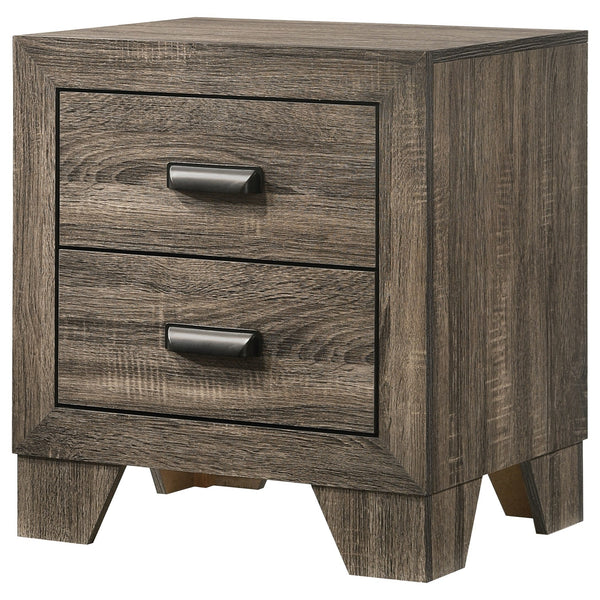 Transitional 2-Drawer Nightstand with Metal Hardware Rustic Gray Finish Bedroom Furniture,1pc