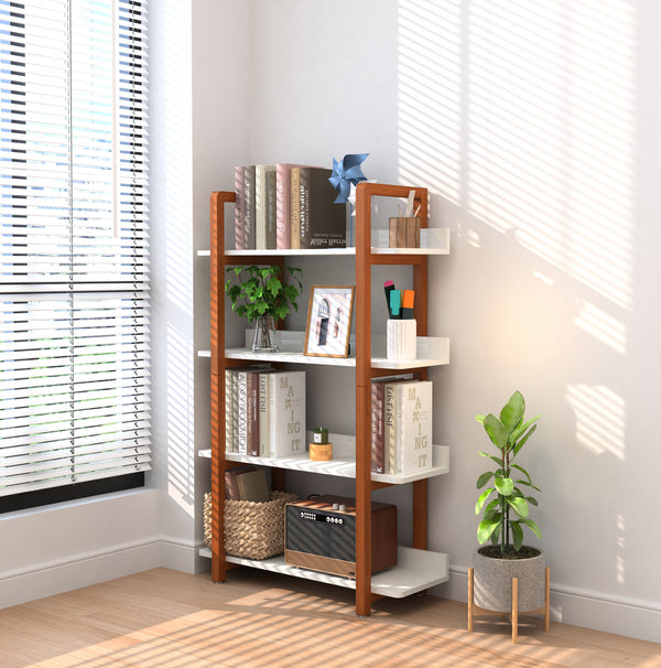 Solid wood bookshelf,the four layer multifunctional open shelf