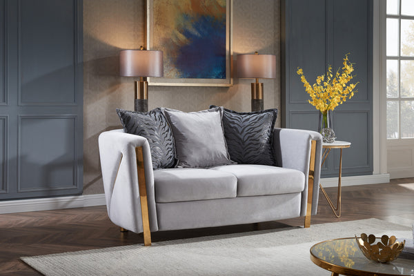 Chanelle Thick Velvet Fabric Upholstered Sofa